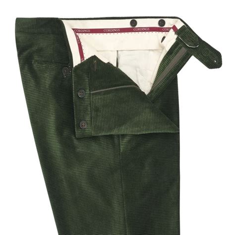 Olive Horizontal Corduroy Trousers Mens Country Clothing Cordings