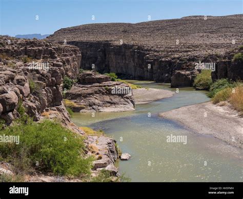 Rio Grande River From Hot Springs Canyon Trail Rio Grande Village Big