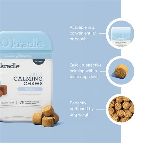 Kradle Calming Daily Soft Chews For Stress And Anxiety In Dogs Chicken