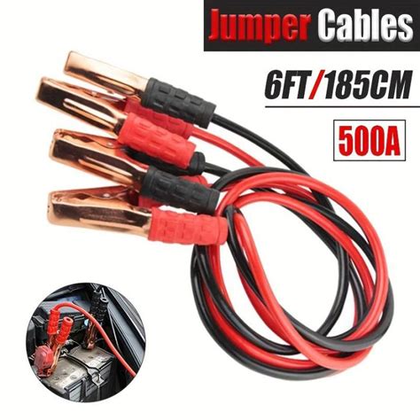 Heavy Duty Jumper Cables 500amp 12 Gauge 6ft Booster Cables For Cars