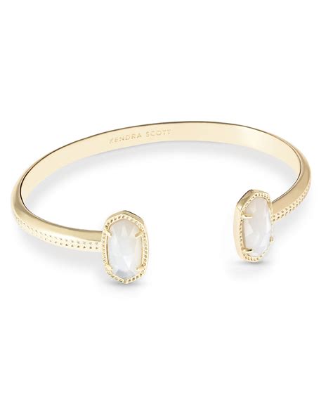 Elton Gold Cuff Bracelet In Ivory Mother Of Pearl Kendra Scott