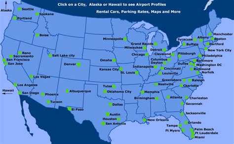 Us International Airports Map | Tourist Map Of English