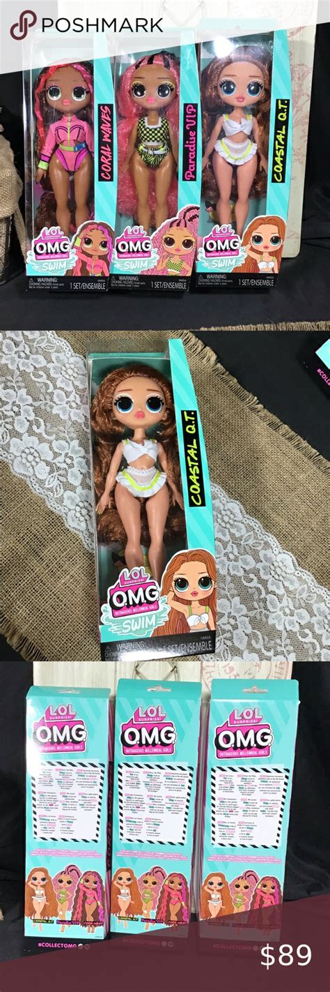 Lol Surprise Omg Swim Dolls Set Of 3 Coral Waves Paradise Vip Coastal Qt New In 2022 Doll Sets