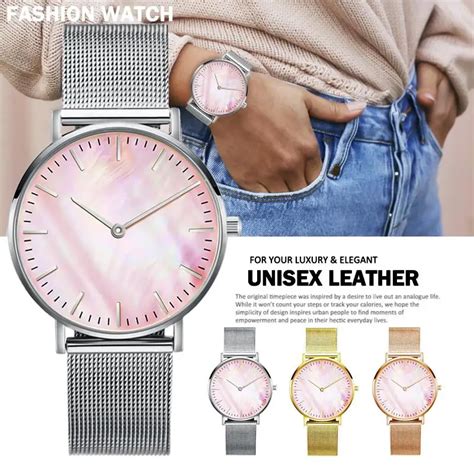 Reloj Mujer Femmes De Luxe Montre Maille Bande En Acier Inoxydable