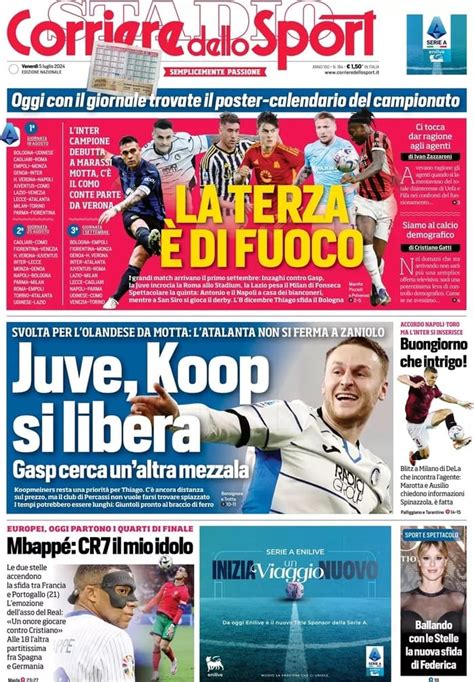 Prima Pagina Corriere Juve Koop Si Libera Buongiorno Che Intrigo