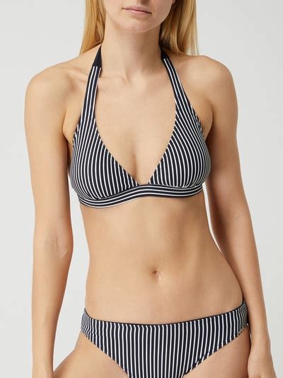 Marc O Polo Bikini Oberteil Aus Seersucker In Triangel Form Marineblau