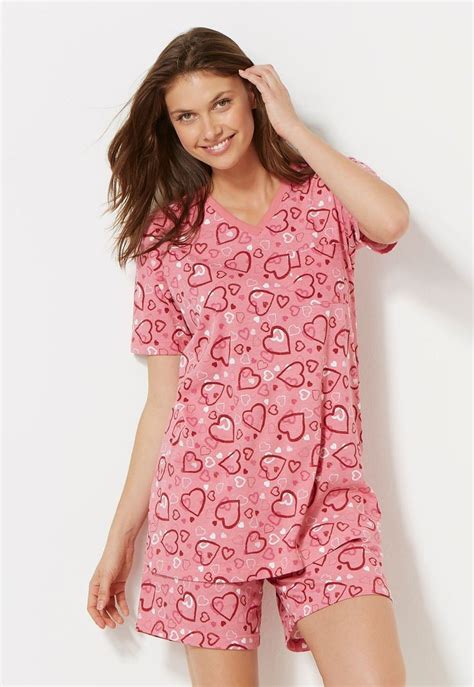 V Neck Pajama Short Set Plus Size Outfits Short Pajama Set Clothes