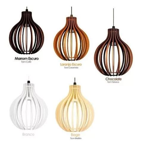 Lámpara colgante redonda de madera Chandelier E 27 21x18cm MercadoLibre