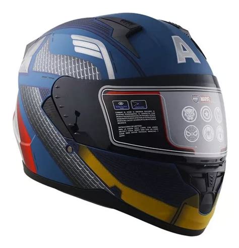 Casco Integral Edge Marvel Capit N Am Rica Certificado Moto Mercadolibre