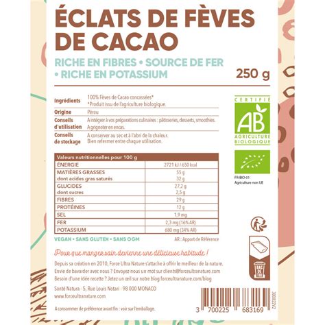 Eclats De F Ves De Cacao Force Ultra Nature Bio Shopping Nature