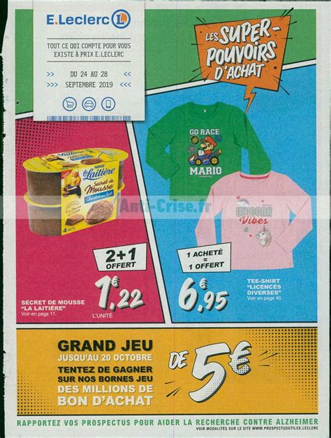 Anti Crise Fr Catalogue Leclerc Du 24 Au 28 Septembre 2019 Super