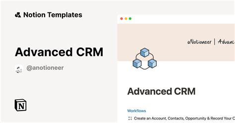 Advanced CRM Template By ANotioneer Notion Marketplace