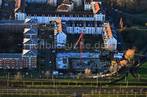 Luftaufnahme Leipzig Baustelle Zum Neubau Eines Wohnhauses Im