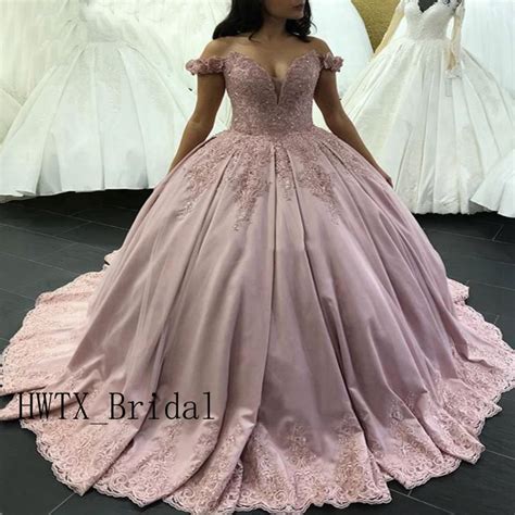 Beaded Lace Pink Chrro Ball Gown Quinceanera Party Dress Sweetheart