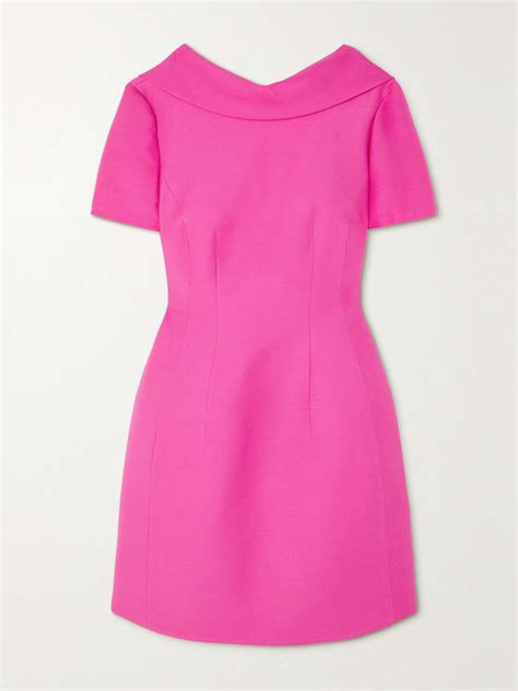 Valentino Garavani Bow Detailed Wool And Silk Blend Crepe Mini Dress