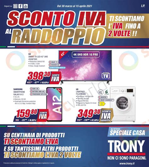 Volantino Trony Fino Al Aprile Sconto Iva Al Raddoppio E Tutto