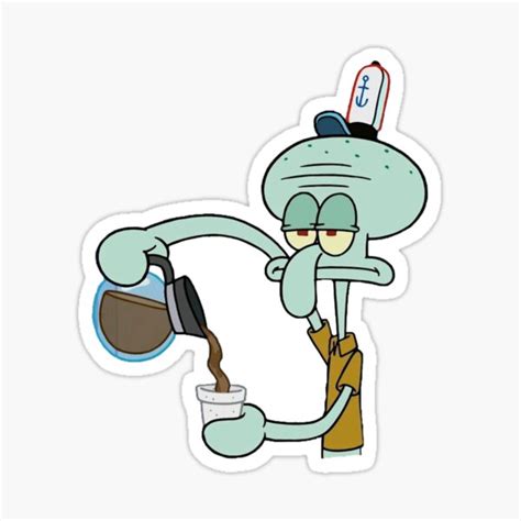 Squidward Sticker For Sale By Chartung Redbubble