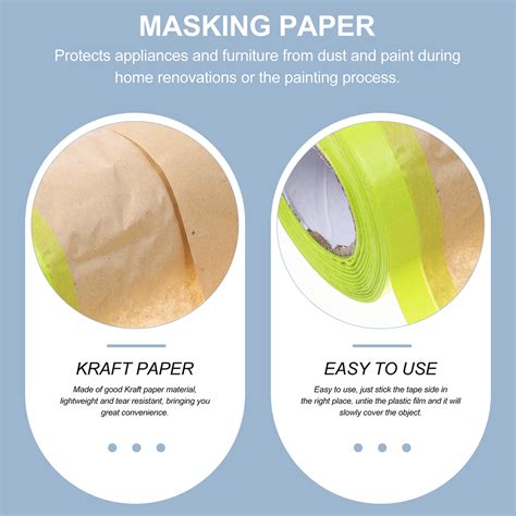 2 Rolls Paint Masking Paper Kraft Paper Masking Paper for Painting Furniture Floor Protection ...