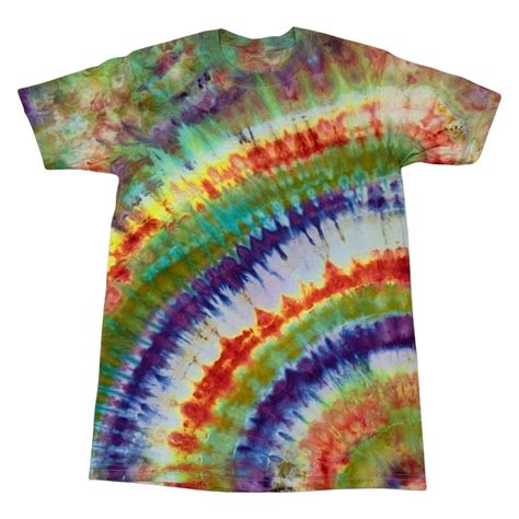 Custom Psychedelic Tie Dye T Shirt Green Orange Blue Depop