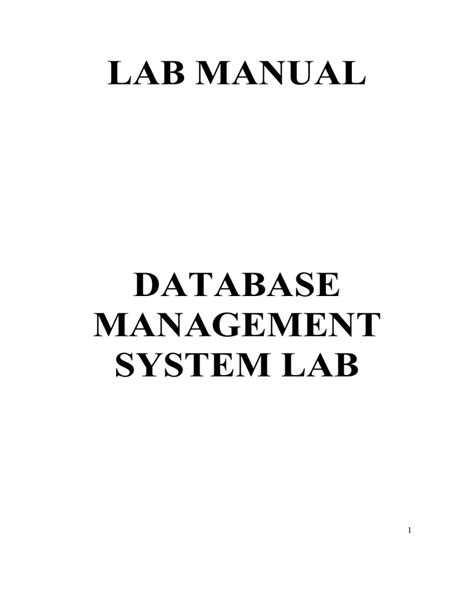 Dbms Lab Manual