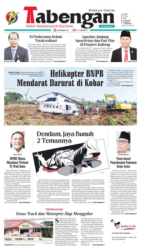 Koran Harian Umum Tabengan Edisi 27 Juli 2023