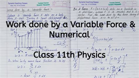 Work Done By A Variable Force Chapter 5 Work Energy And Power