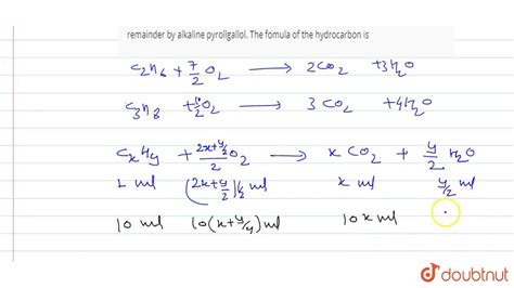 Ml Of A Gaseous Hydrocarbon Is Exploded With Ml Of Oxygen