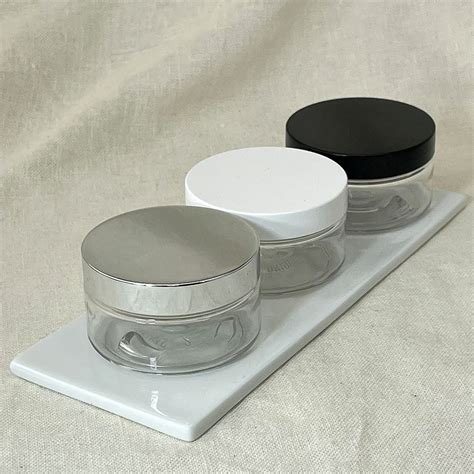 Pet Boston Round Nicki Jar Clear Ml With Various Mm Lids