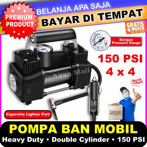 Pompa Angin Heavy Duty Ban Mobil Motor Compressor Double Cylinder V