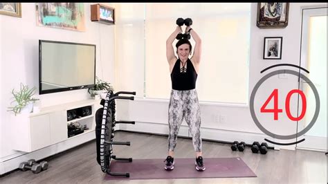 Rebounder Mini Trampoline Hiit Circuit Workout Cardio And Strength Dumbbell Workout Youtube