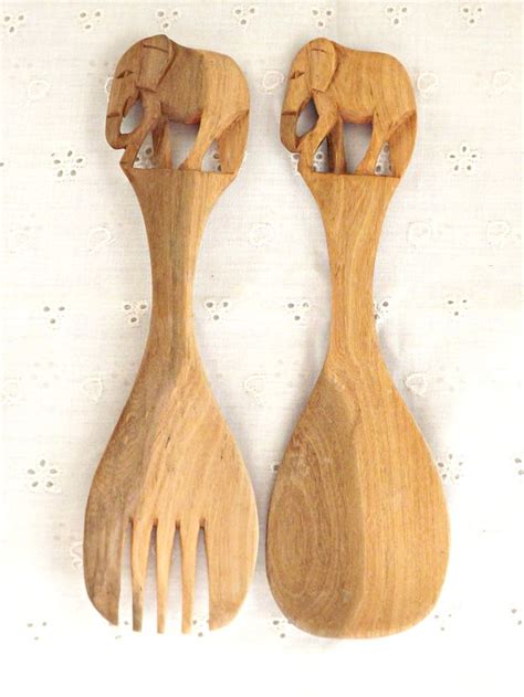 Hand Carved Salad Tongs Wooden Salad Tongs Hand Crafted Etsy