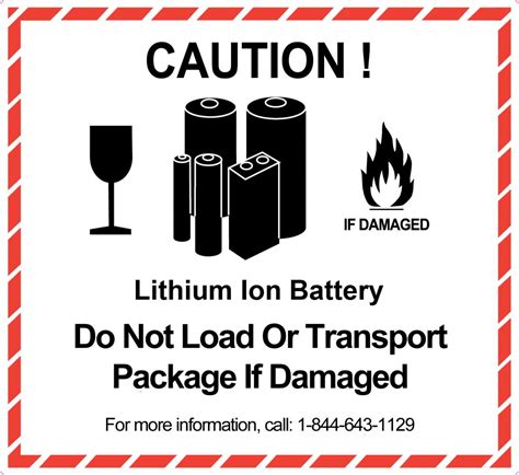 1 2 X 5 IATA Dangerous Goods Label Lithium Battery