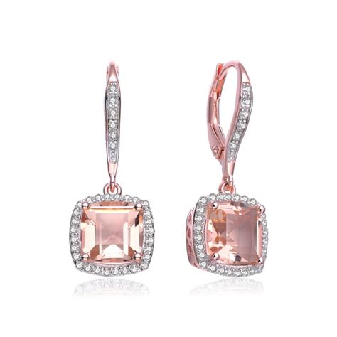 Shop Collette Z Rose Plated Sterling Silver Pink Cubic Zirconia Square