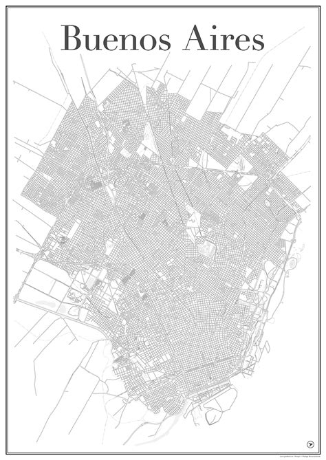 Buy Buenos Aires City Art Print Road Network Showing Unique