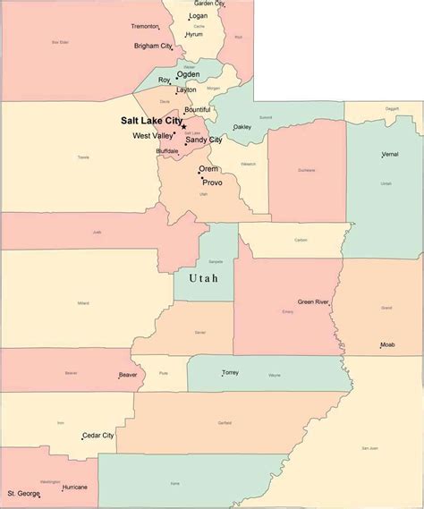 Utah Map With Counties