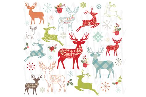 Christmas Reindeer Design Set By Yenzarthaut Thehungryjpeg