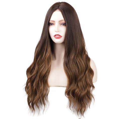 Realistic Long Wavy Brown Hair Wig Lace Front Realistic Super X Studio