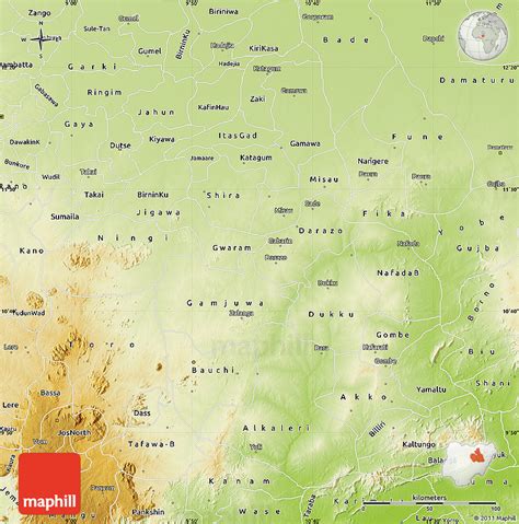 Physical Map of Bauchi