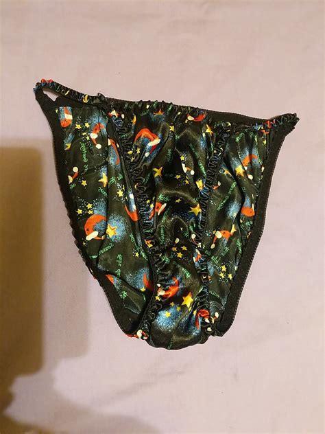 Vintage Satin String Bikini Panties Size Large Gem