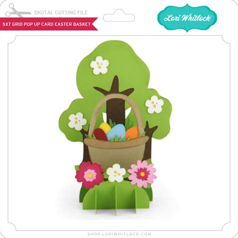 LW 57 Grid Pop Up Card Easter Basket Lori Whitlock