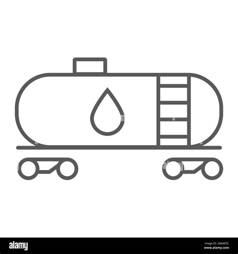 Fuel Tank Thin Line Icon Gasoline And Barrel Gas Canister Sign