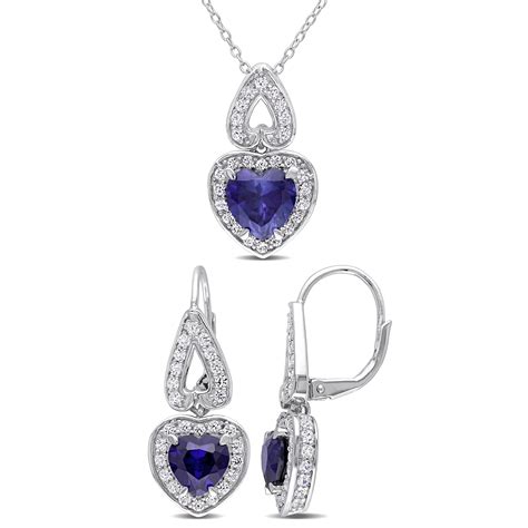 Miabella Women S 8 5 8 Carat T G W Created Blue Sapphire And Created White Sapphire Sterling