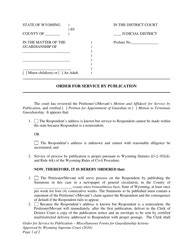 Wyoming Order Setting Hearing Miscellaneous Forms For Guardianship