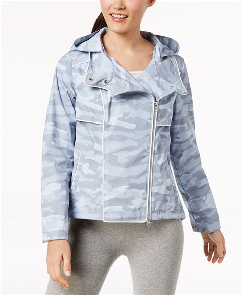 Calvin Klein Spectator Printed Asymmetrical Zip Hooded Jacket Macy S