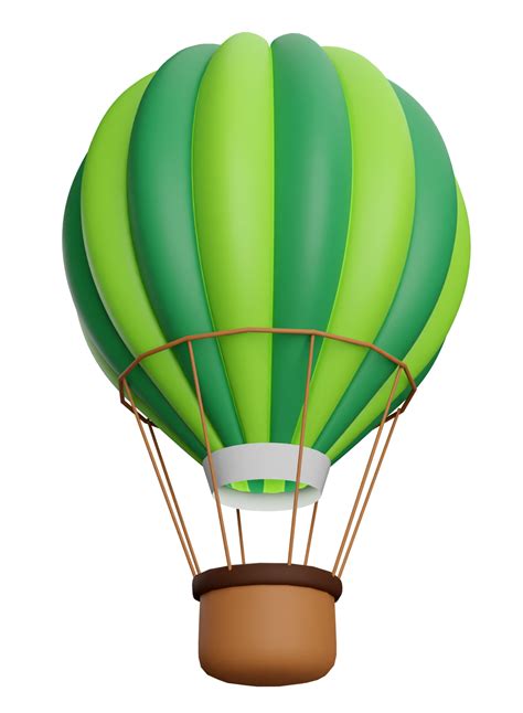 D Rendering Colourful Hot Air Balloon Png