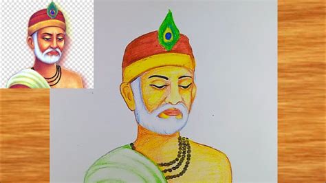 How To Draw Kabir Das Ji Kabir Das Ji Portrait Using Doms Crayons