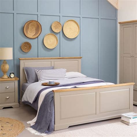 Grey Double Bed St Ives Oak Furnitureland Bedroom Interior