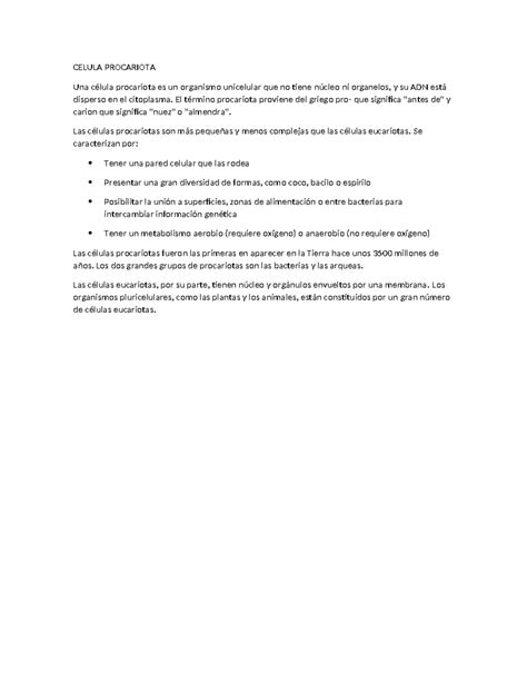 Una Celula Procariota Puede Integrar A Un Organismo Pluricelular 1