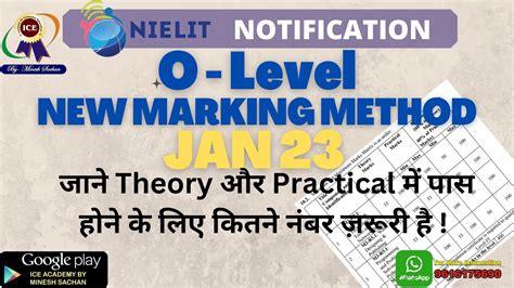 Nielit O Level New Marking Method Jan O Level Passing Criteria O