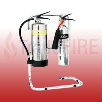 Firechief Double Extinguisher Stand Chrome